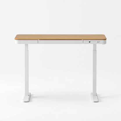 Artiss Motorised Standing Desk with Storage Drawer 120cm Wood White