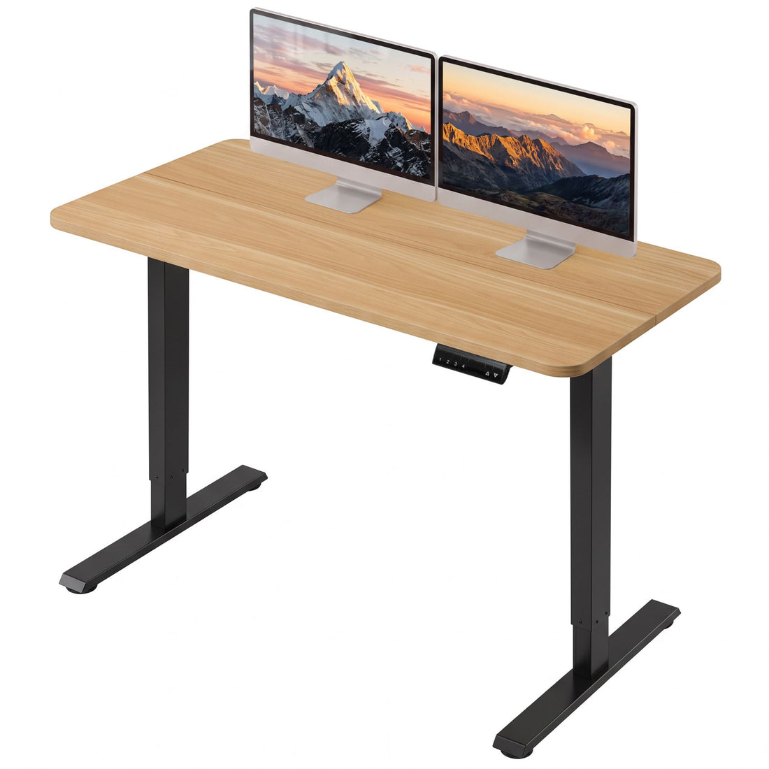 Artiss Electric Standing Desk Height Adjustable Table 120cm Natural Black-Furniture > Office > Desks-PEROZ Accessories