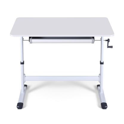 Artiss Manual Standing Desk Height Adjustable Workstation Computer Desks Study 100CM White-Furniture > Office > Desks-PEROZ Accessories