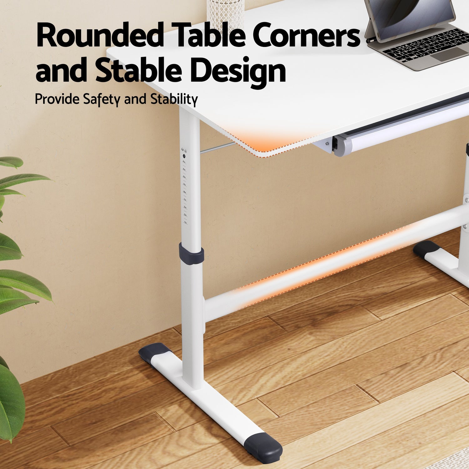 Artiss Manual Standing Desk Height Adjustable Workstation Computer Desks Study 100CM White-Furniture > Office > Desks-PEROZ Accessories