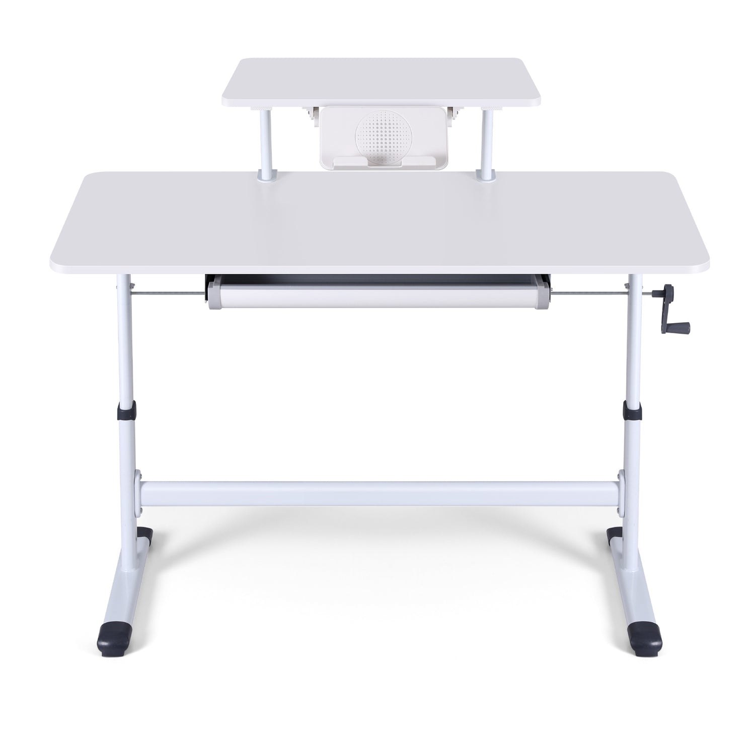 Artiss Manual Standing Desk Height Adjustable Workstation Computer Desks Study 120CM White-Furniture > Office > Desks-PEROZ Accessories