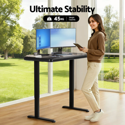 Artiss Electric Standing Desk Motorised Glass Top Black 120CM-Furniture > Office > Desks-PEROZ Accessories