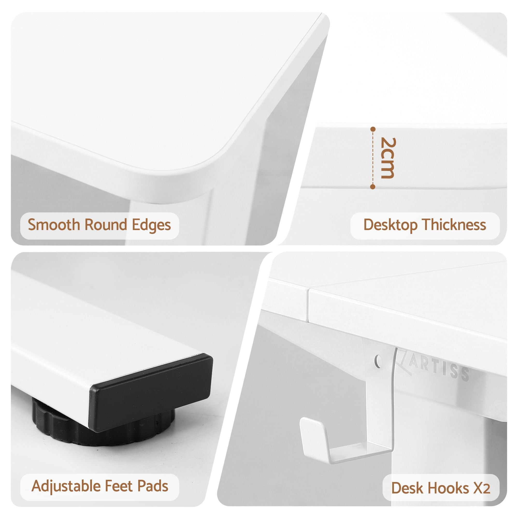 Artiss Standing Desk Electric Adjustable Ergonomic Office Table 100cm White