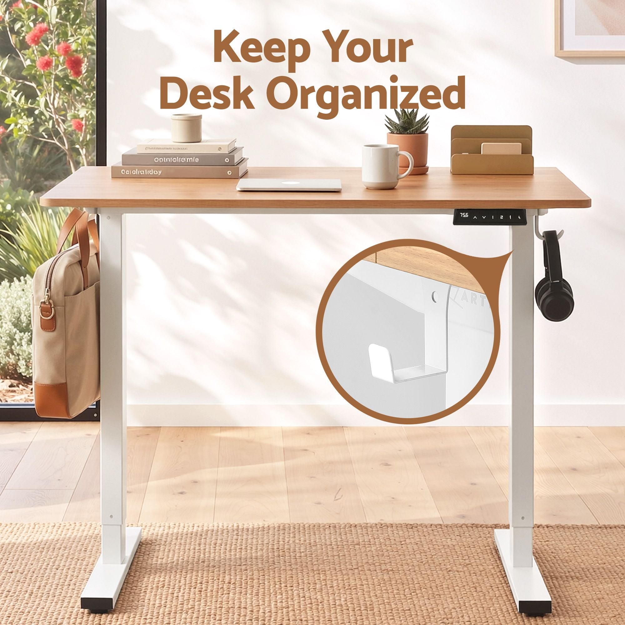 Artiss Standing Desk Electric Adjustable Ergonomic Office Table 100cm Oak