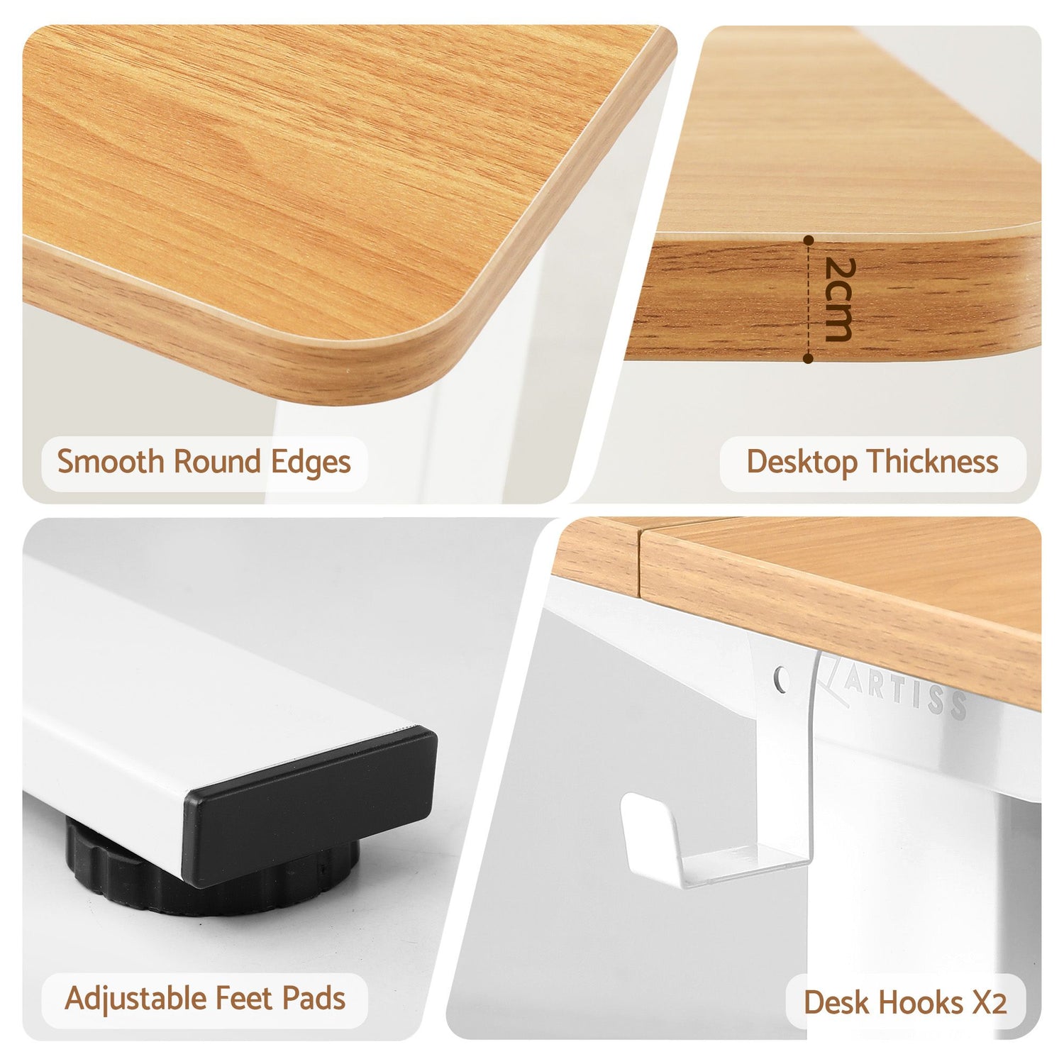 Artiss Standing Desk Electric Adjustable Ergonomic Office Table 100cm Oak