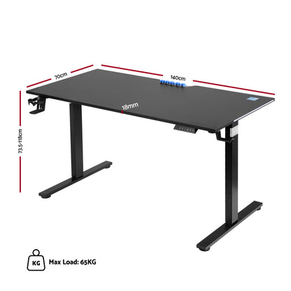 Artiss Electric Standing Desk Height Adjustable Gaming Desk Home Office 140cm-Furniture > Office > Desks-PEROZ Accessories