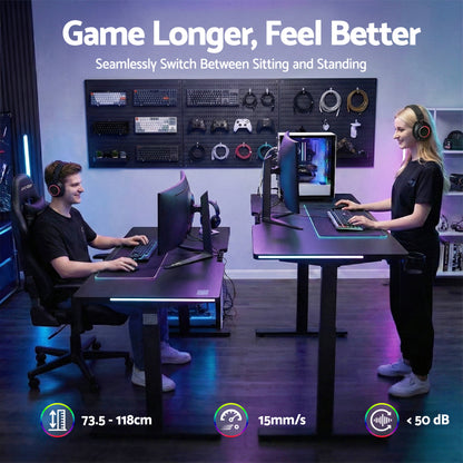Artiss Electric Standing Desk Height Adjustable Gaming Desk Home Office 140cm-Furniture > Office > Desks-PEROZ Accessories