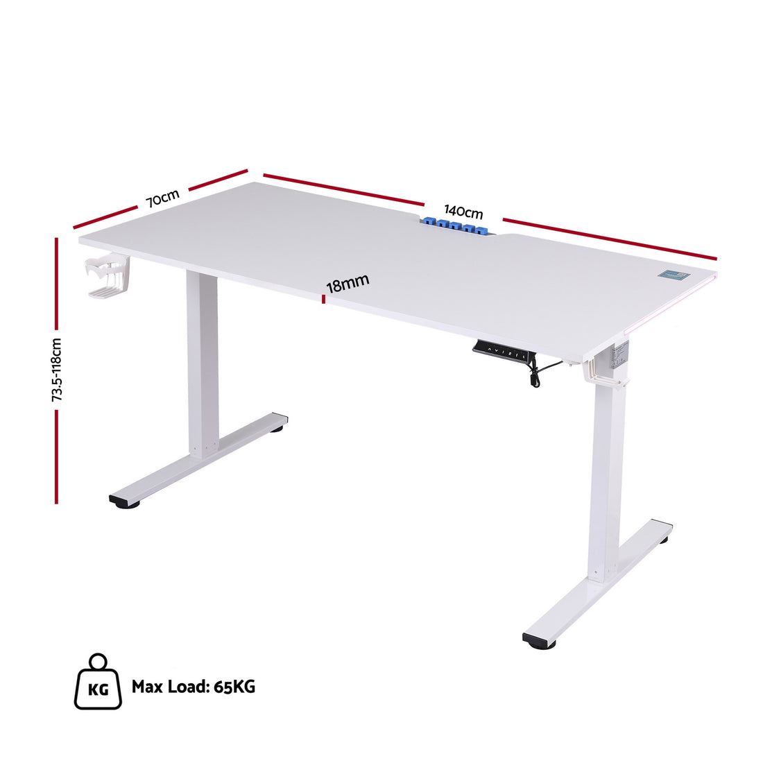 Artiss Electric Standing Desk Height Adjustable Gaming Desk Home Office 140cm-Furniture > Office > Desks-PEROZ Accessories