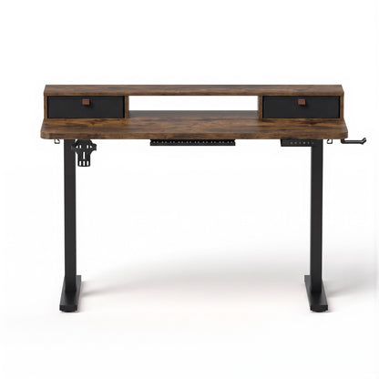 Artiss Electric Standing Desk Height Adjustable Home Office 120cm Rustic Brown