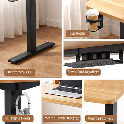 Artiss Electric Standing Desk Height Adjustable Home Office 120cm Oak