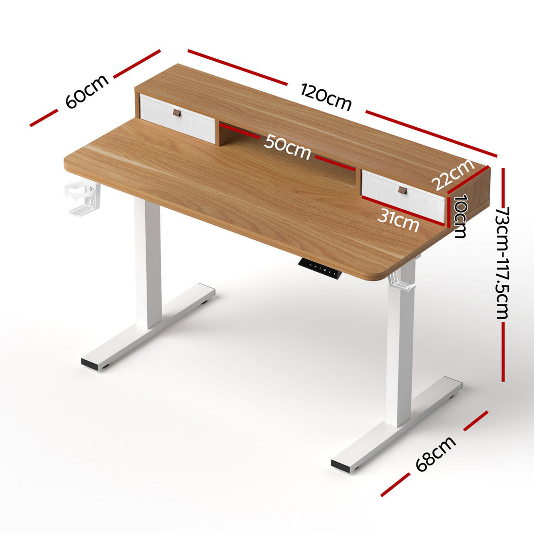 Artiss Electric Standing Desk Height Adjustable Sit Stand Desk Home Office-Furniture > Office > Desks-PEROZ Accessories