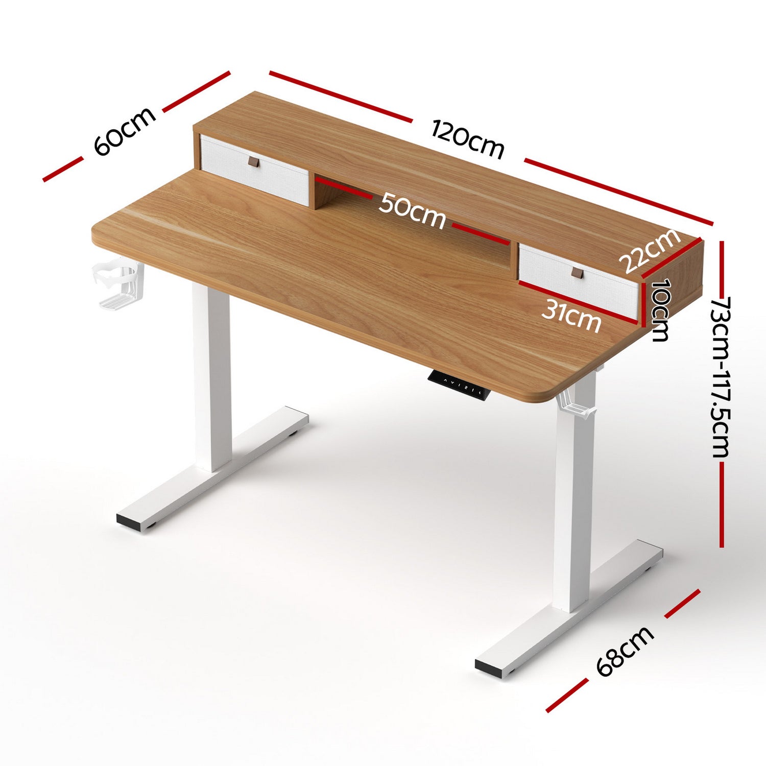 Artiss Electric Standing Desk Height Adjustable Sit Stand Desk Home Office-Furniture > Office > Desks-PEROZ Accessories