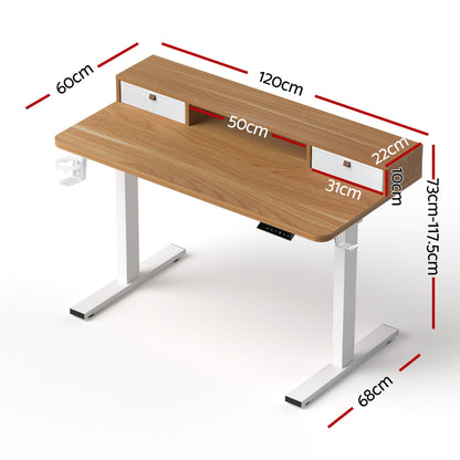 Artiss Electric Standing Desk Height Adjustable Sit Stand Desk Home Office-Furniture > Office > Desks-PEROZ Accessories