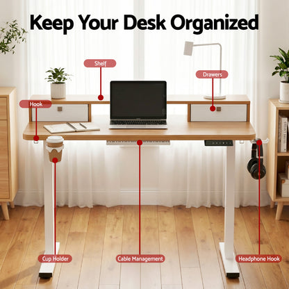 Artiss Electric Standing Desk Height Adjustable Sit Stand Desk Home Office-Furniture > Office > Desks-PEROZ Accessories
