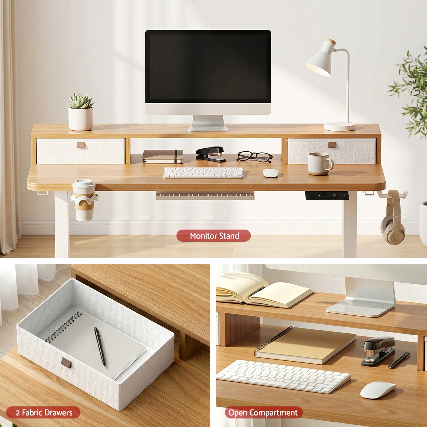 Artiss Electric Standing Desk Height Adjustable Sit Stand Desk Home Office-Furniture > Office > Desks-PEROZ Accessories
