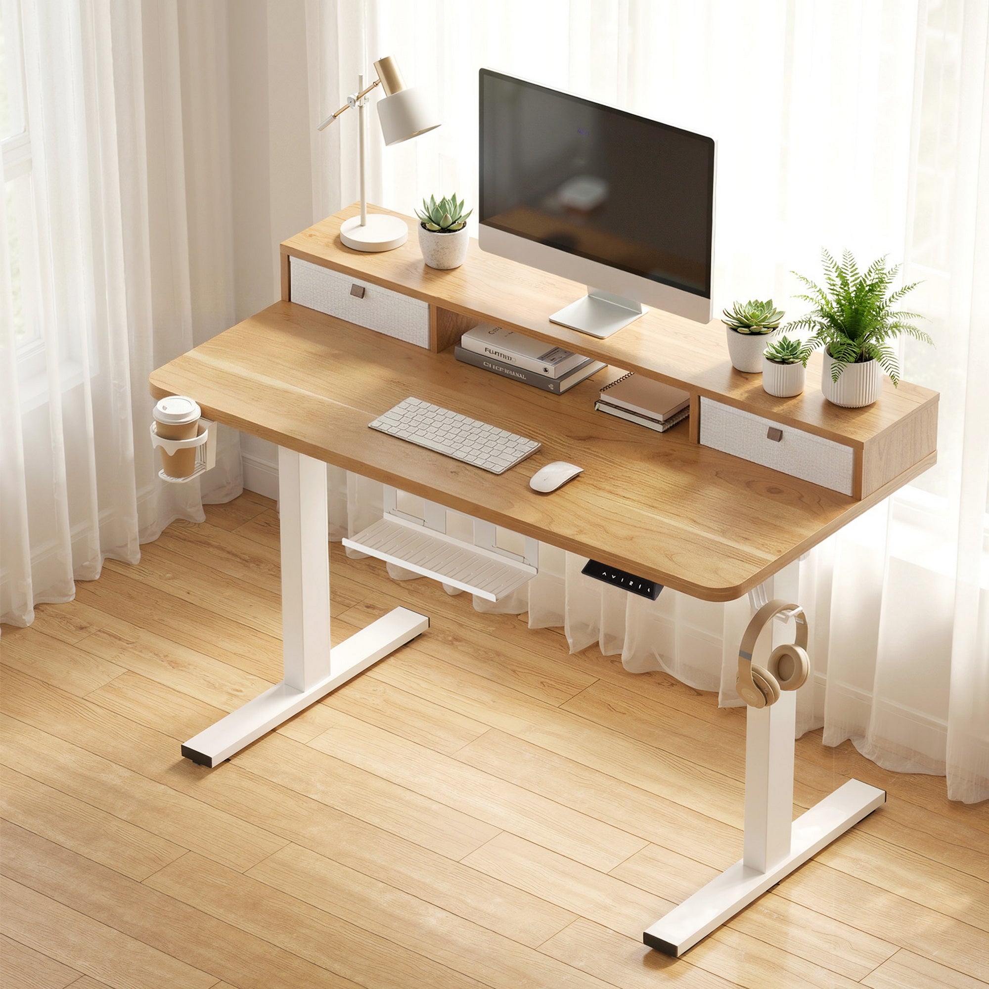 Artiss Electric Standing Desk Height Adjustable Sit Stand Desk Home Office-Furniture > Office > Desks-PEROZ Accessories