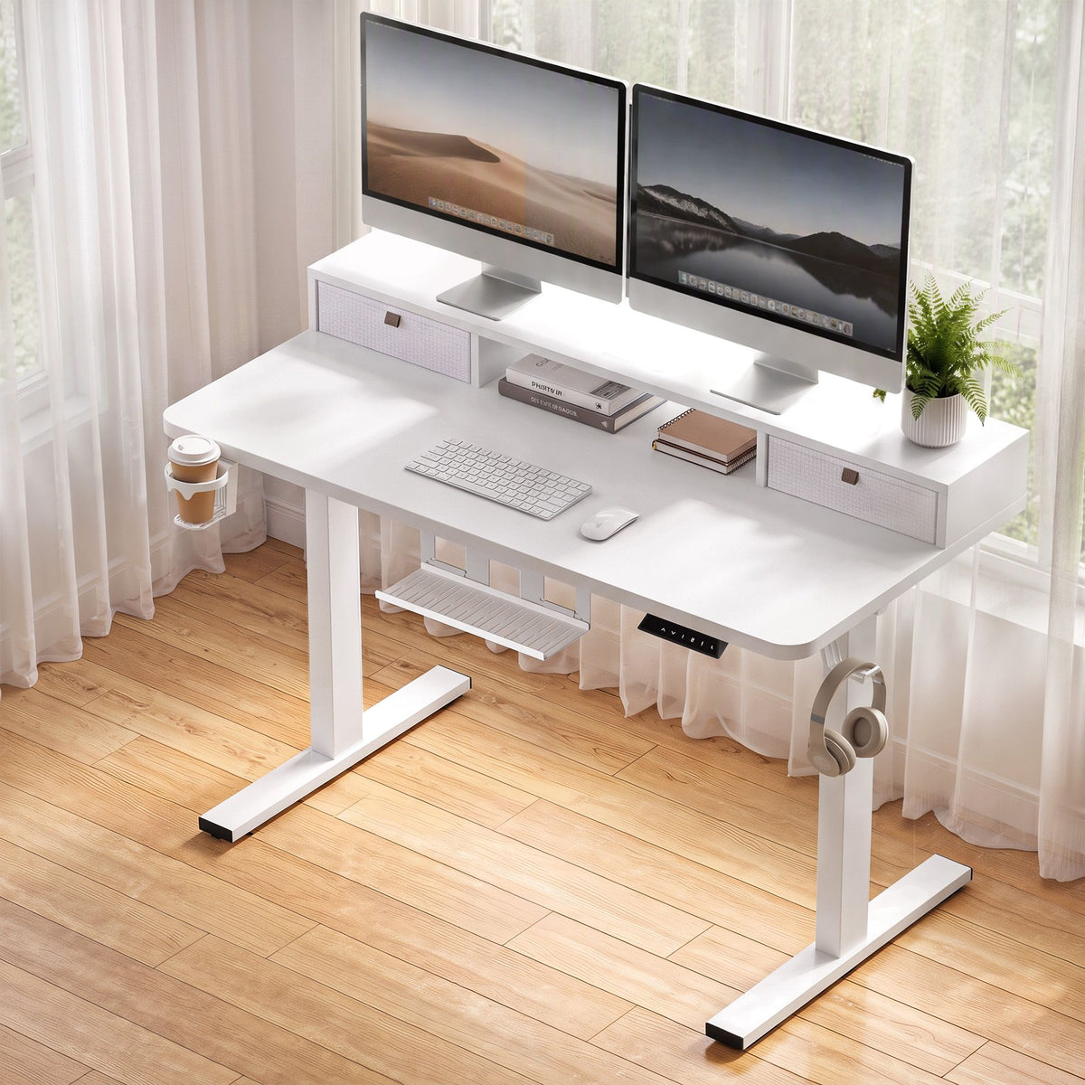 Artiss Electric Standing Desk Height Adjustable Home Office 120cm White