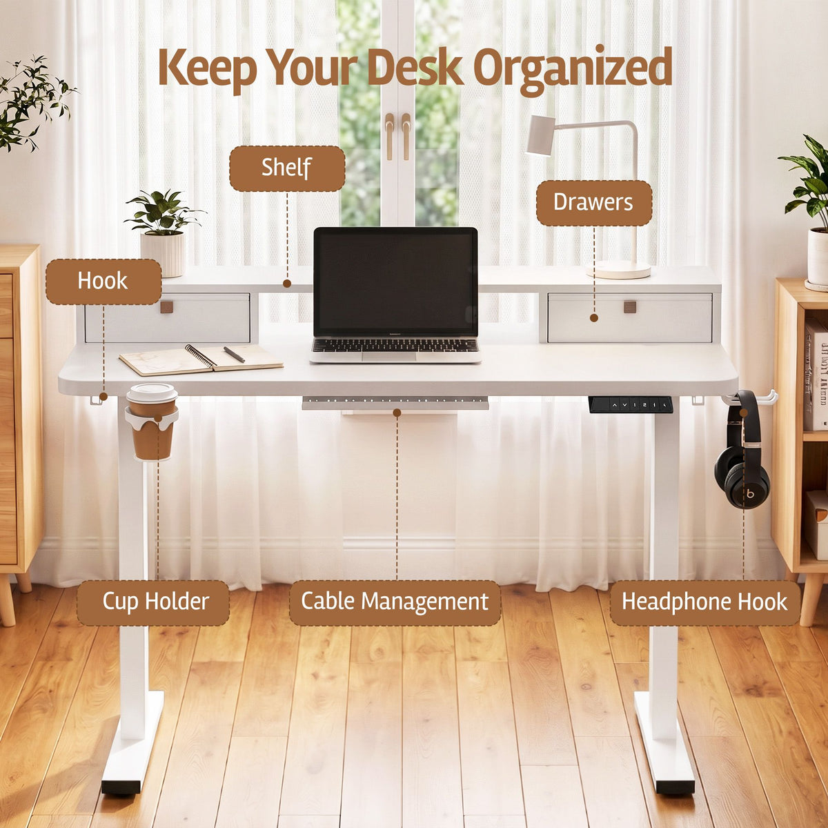 Artiss Electric Standing Desk Height Adjustable Home Office 120cm White