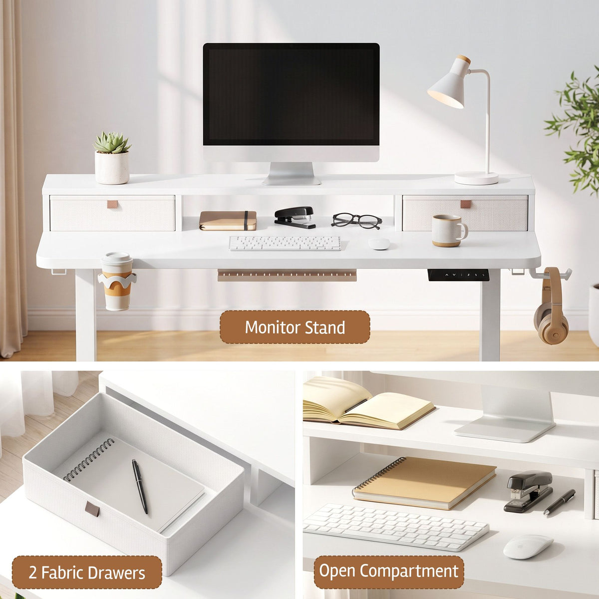 Artiss Electric Standing Desk Height Adjustable Home Office 120cm White