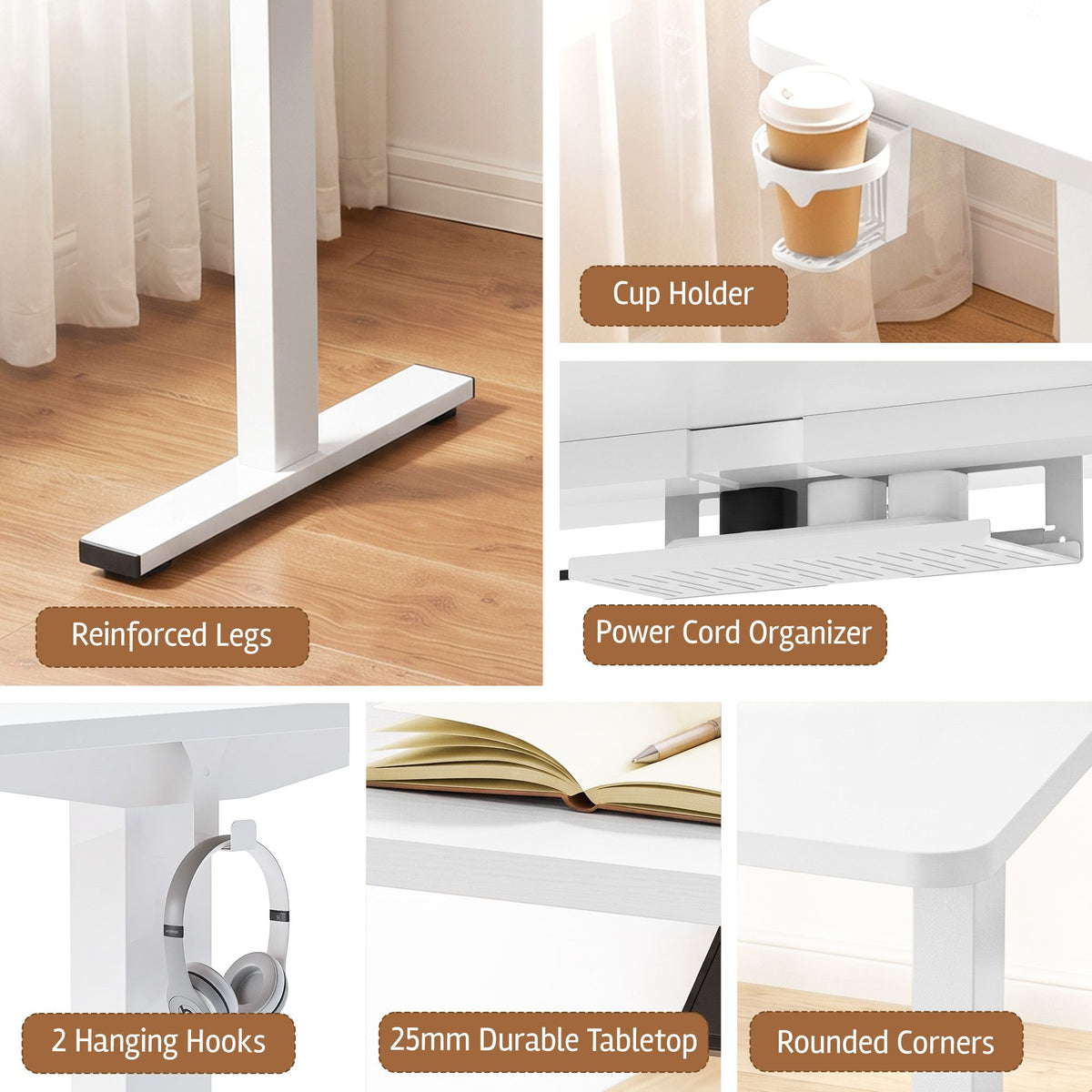 Artiss Electric Standing Desk Height Adjustable Home Office 120cm White