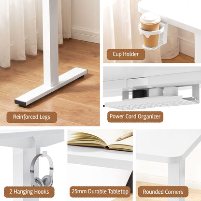 Artiss Electric Standing Desk Height Adjustable Home Office 120cm White