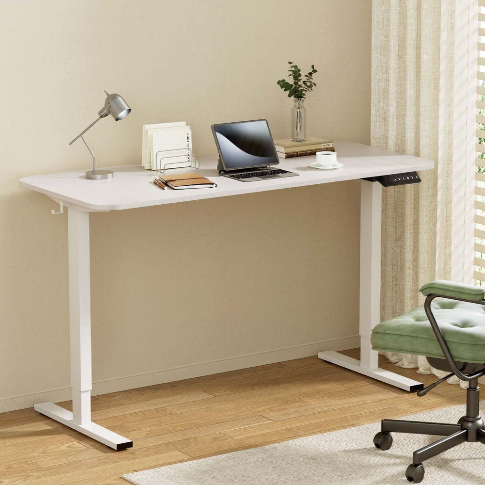 Artiss Electric Standing Desk 140cm Adjustable Height Motorised Home Office Desk White-Furniture &gt; Office &gt; Desks-PEROZ Accessories