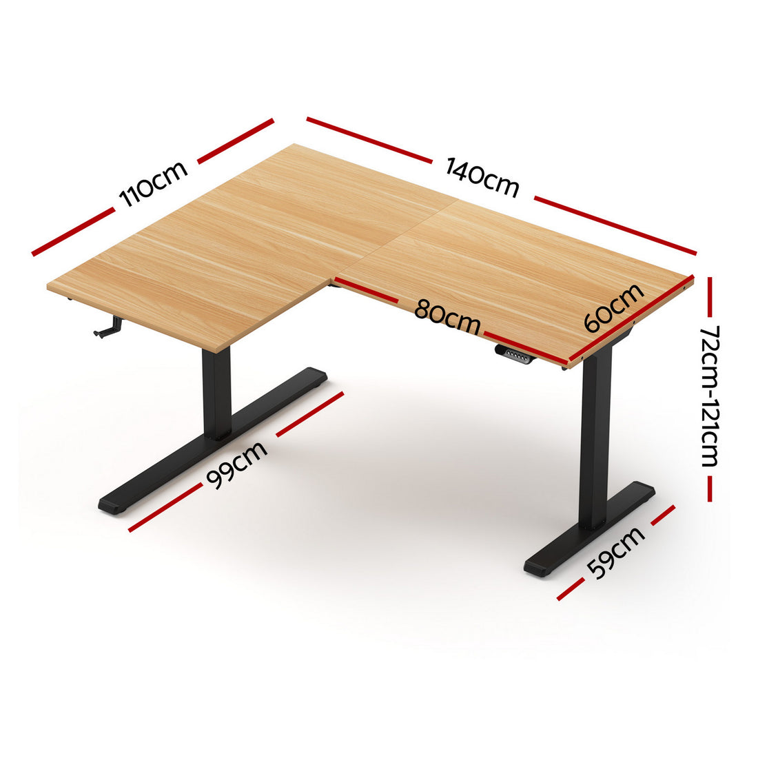 Artiss L-Shape Electric Standing Desk Sit Stand Up Height Adjustable Motorised-Furniture > Office > Desks-PEROZ Accessories