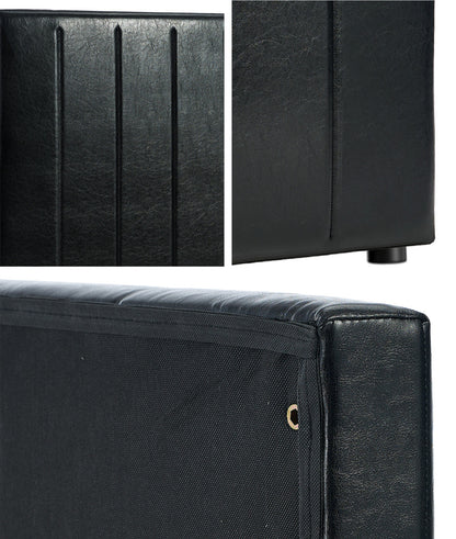 Oikiture Bed Frame Headboard King Single Size Bedhead Black Leather-Headboard-PEROZ Accessories