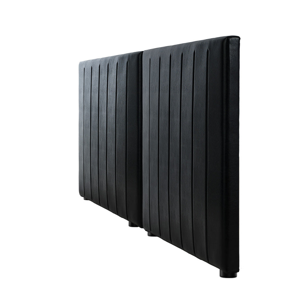 Oikiture Bed Frame Headboard Double Queen King Bedhead Black Leather-Headboard-PEROZ Accessories