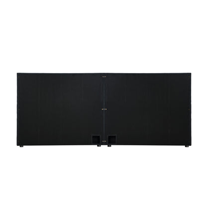 Oikiture Bed Frame Headboard Double Queen King Bedhead Black Leather-Headboard-PEROZ Accessories