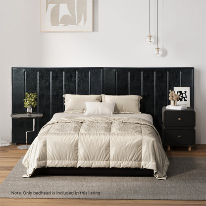 Oikiture Bed Frame Headboard Double Queen King Bedhead Black Leather-Headboard-PEROZ Accessories