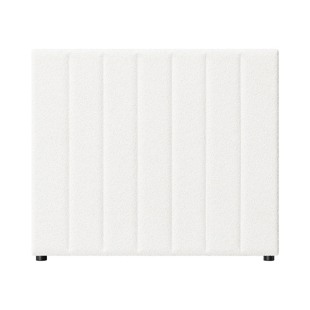 Oikiture Bed Frame Headboard King Single White Boucle-Headboards-PEROZ Accessories
