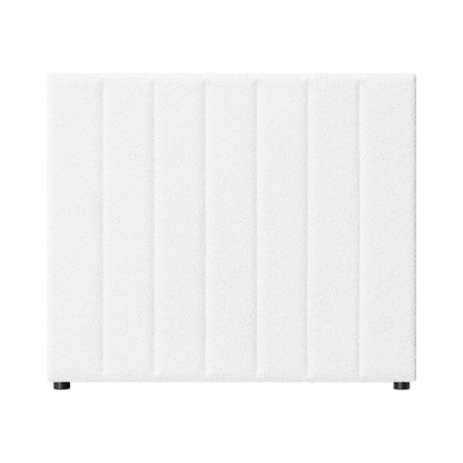 Oikiture Bed Frame Headboard King Single White Boucle-Headboards-PEROZ Accessories