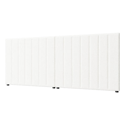 Oikiture Bed Frame Headboard Double Queen King White Boucle-Headboards-PEROZ Accessories