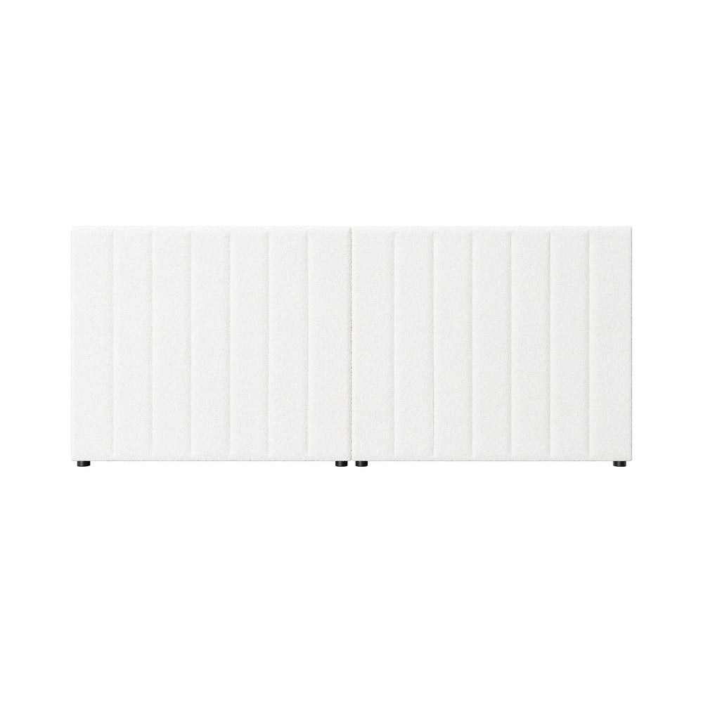 Oikiture Bed Frame Headboard Double Queen King White Boucle-Headboards-PEROZ Accessories