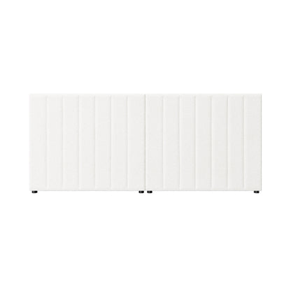 Oikiture Bed Frame Headboard Double Queen King White Boucle-Headboards-PEROZ Accessories