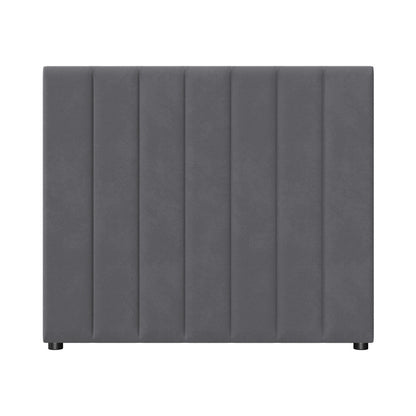Oikiture Bed Frame Headboard King Single Size Grey Velvet-Headboard-PEROZ Accessories