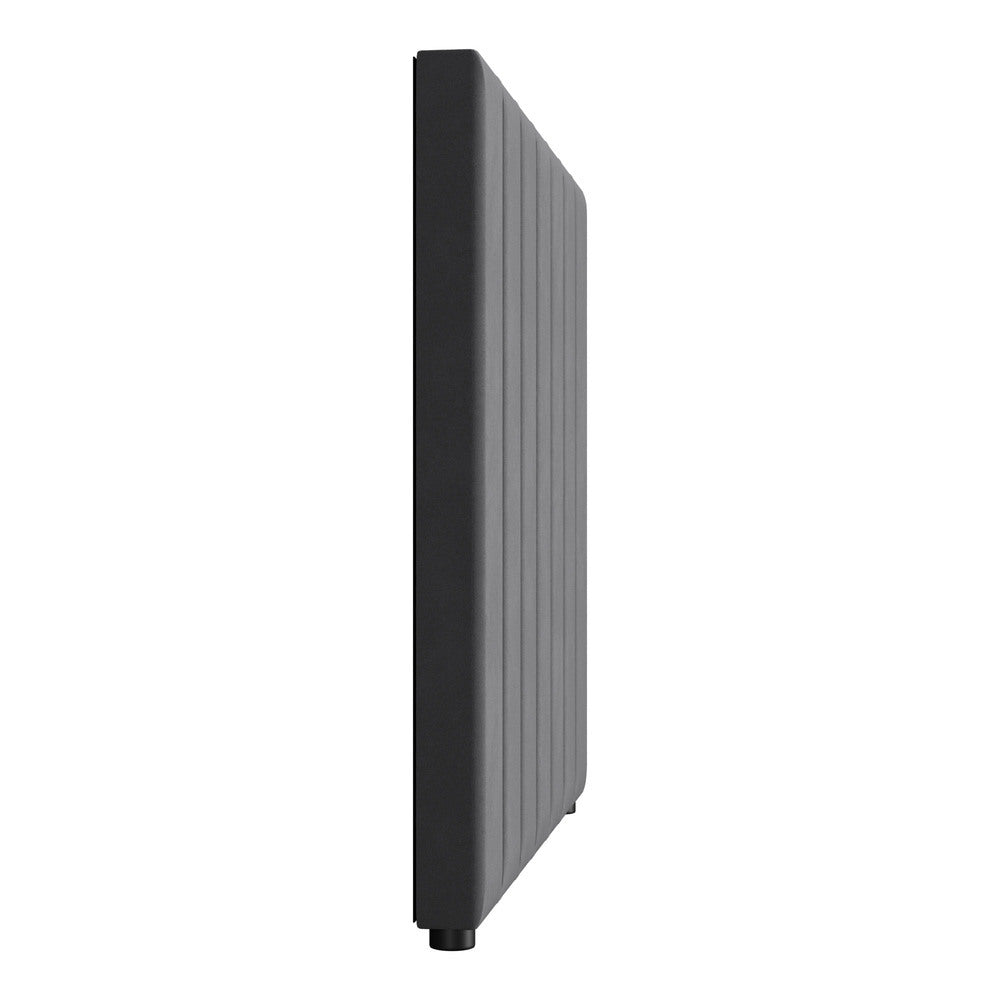 Oikiture Bed Frame Headboard King Single Size Grey Velvet-Headboard-PEROZ Accessories