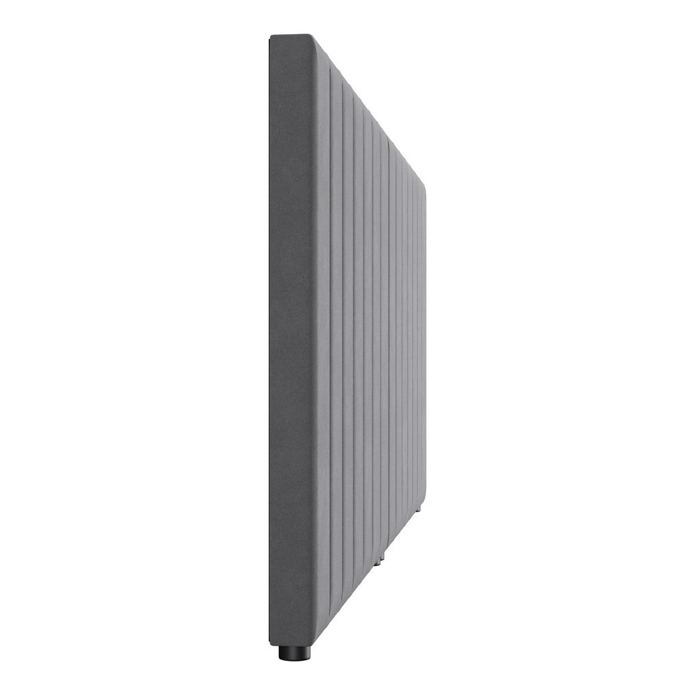 Oikiture Bed Frame Headboard Double Queen King Size Grey Velvet-Headboard-PEROZ Accessories