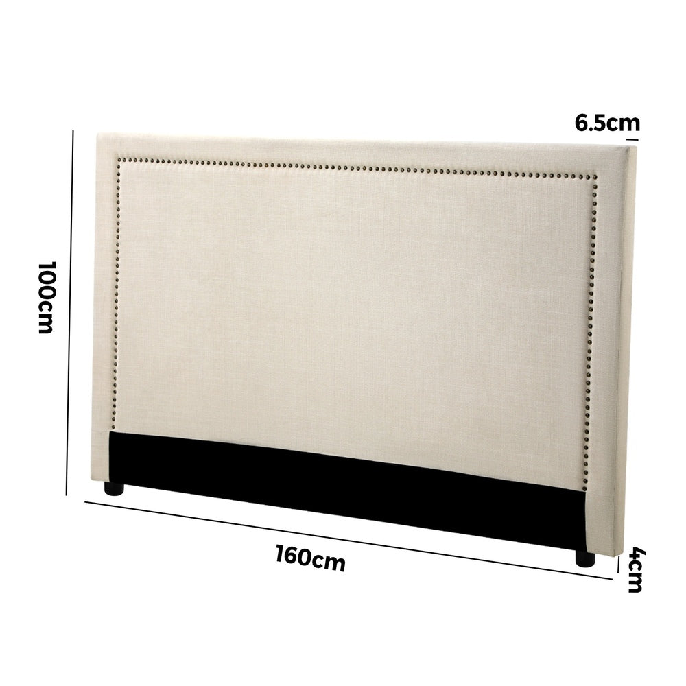 Oikiture Queen Size Bed Headboard Bedhead Beige-Headboards-PEROZ Accessories