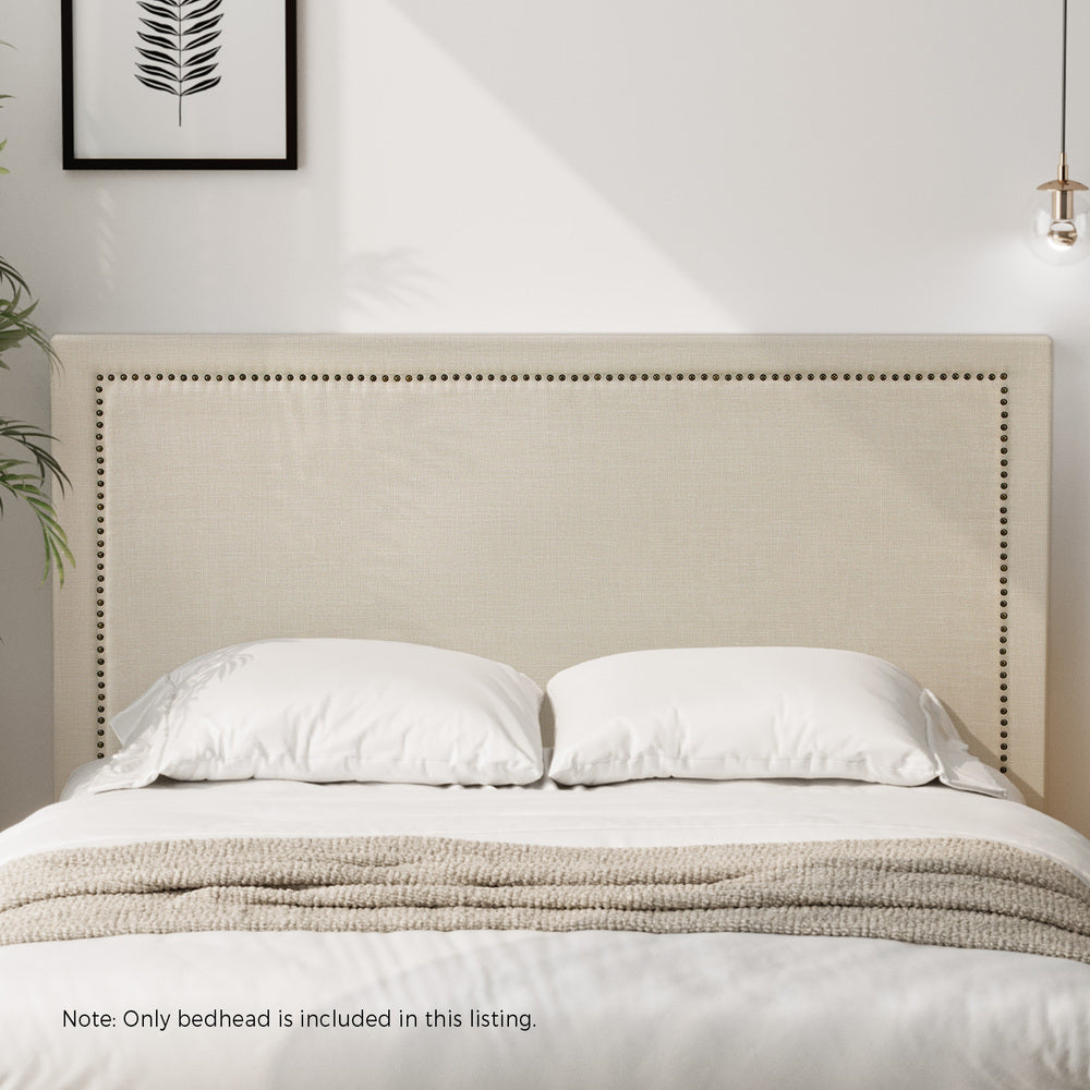 Oikiture Queen Size Bed Headboard Bedhead Beige-Headboards-PEROZ Accessories