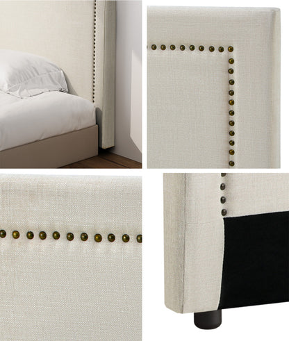 Oikiture Queen Size Bed Headboard Bedhead Beige-Headboards-PEROZ Accessories