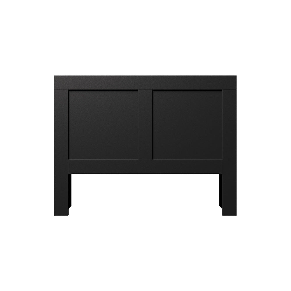 Oikiture Headboard Double Size Bedhead with Storage Shelves Black-Headboard-PEROZ Accessories