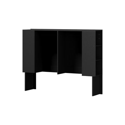 Oikiture Headboard Double Size Bedhead with Storage Shelves Black-Headboard-PEROZ Accessories