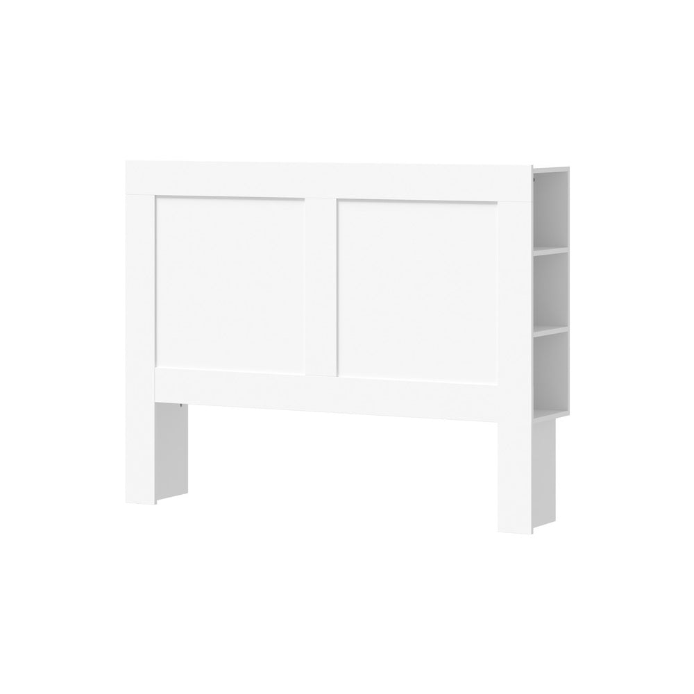 Oikiture Bed Head with Shelves Double Size White-Headboard-PEROZ Accessories