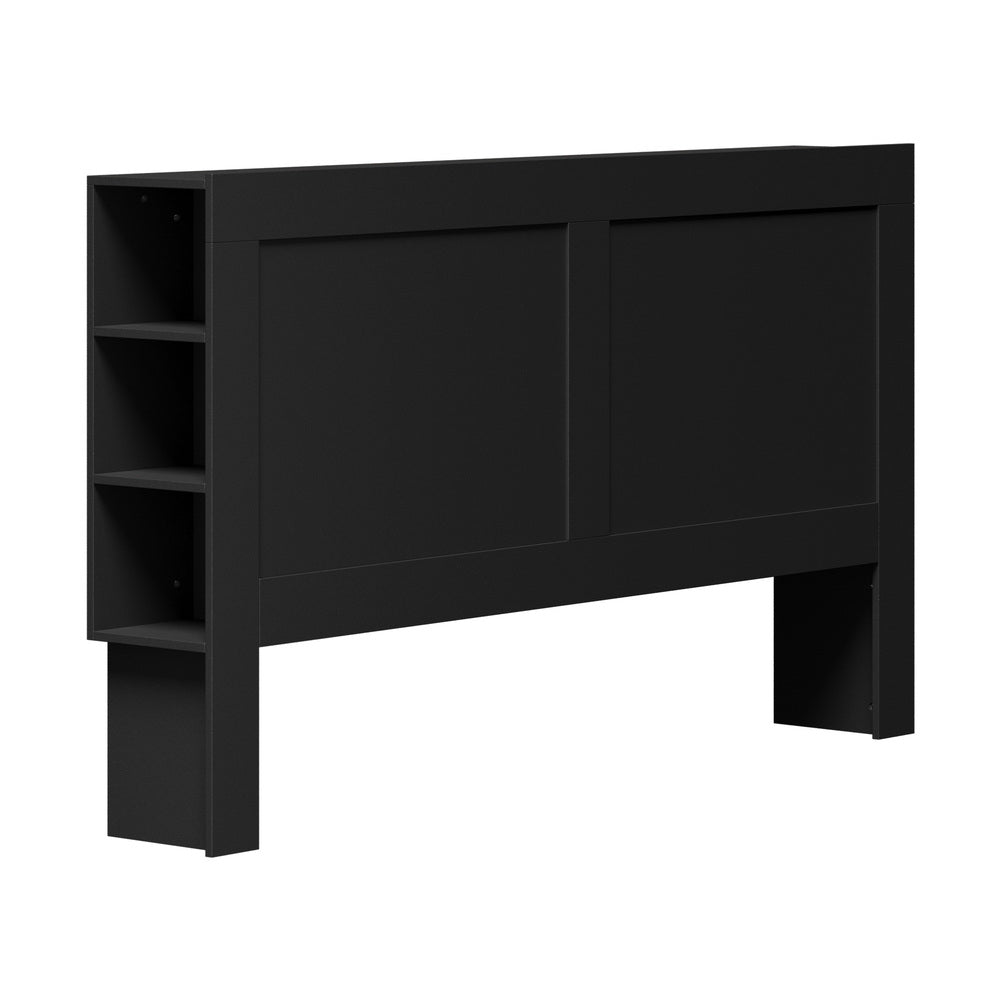 Oikiture Headboard King Size Bedhead with Storage Shelves Black-Headboard-PEROZ Accessories