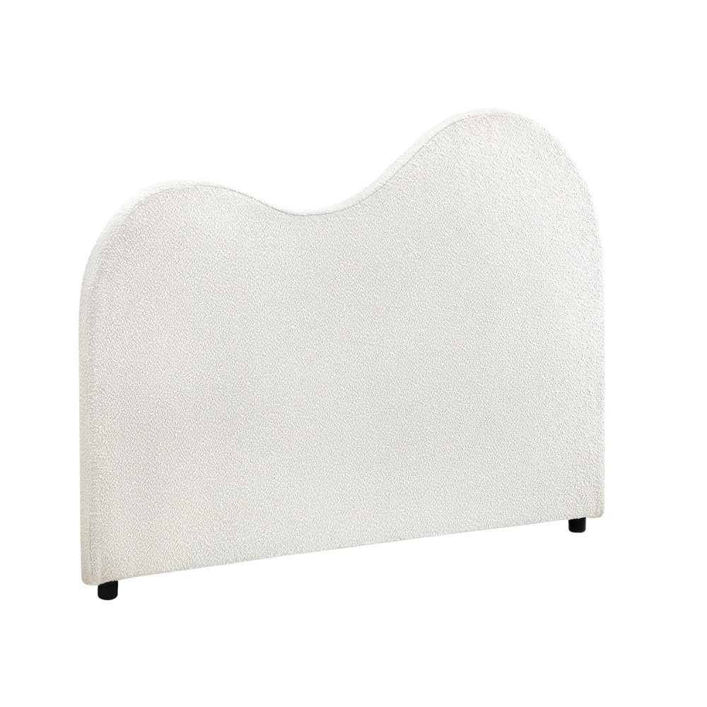 Oikiture Bed Head Double Size Headboard Boucle Fabric White-Headboards-PEROZ Accessories