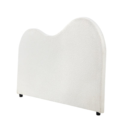 Oikiture Bed Head Double Size Headboard Boucle Fabric White-Headboards-PEROZ Accessories
