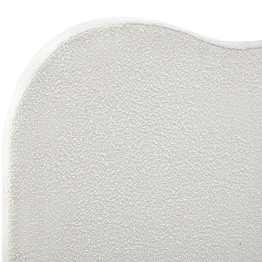 Oikiture Bed Head Double Size Headboard Boucle Fabric White-Headboards-PEROZ Accessories