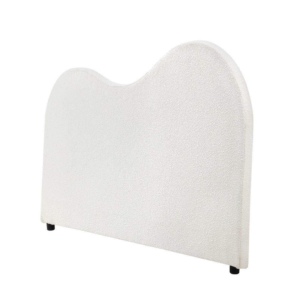 Oikiture Bed Head King Size Headboard Boucle Fabric White-Headboards-PEROZ Accessories